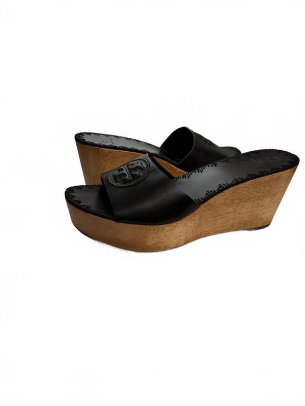 Tory Burch Patty Platform Wedge Sandal | Black | Size 10.5M | Like New